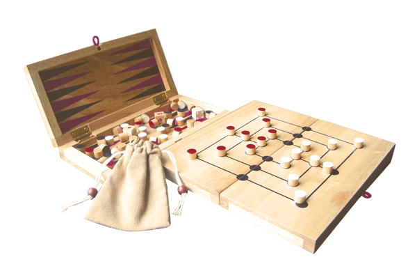 Reisebackgammon -Mühle