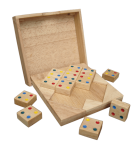 Farbdomino aus Holz – Logikpuzzle mit 9 Spielsteinen
