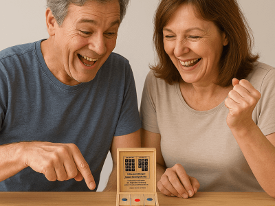 Khun Pan Schiebepuzzle aus Holz – 11 Aufgaben