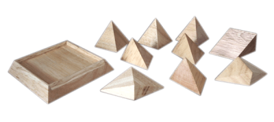 Pyramide 9 aus Holz – 3D-Puzzle mit neun Teilen