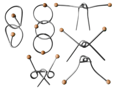 Tricky-Line Set – 6 geniale Metallpuzzle aus Edelstahl