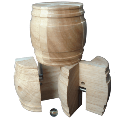 Barrel 1, Barrel 2 und Barrel Set – Knobelspiele aus Holz